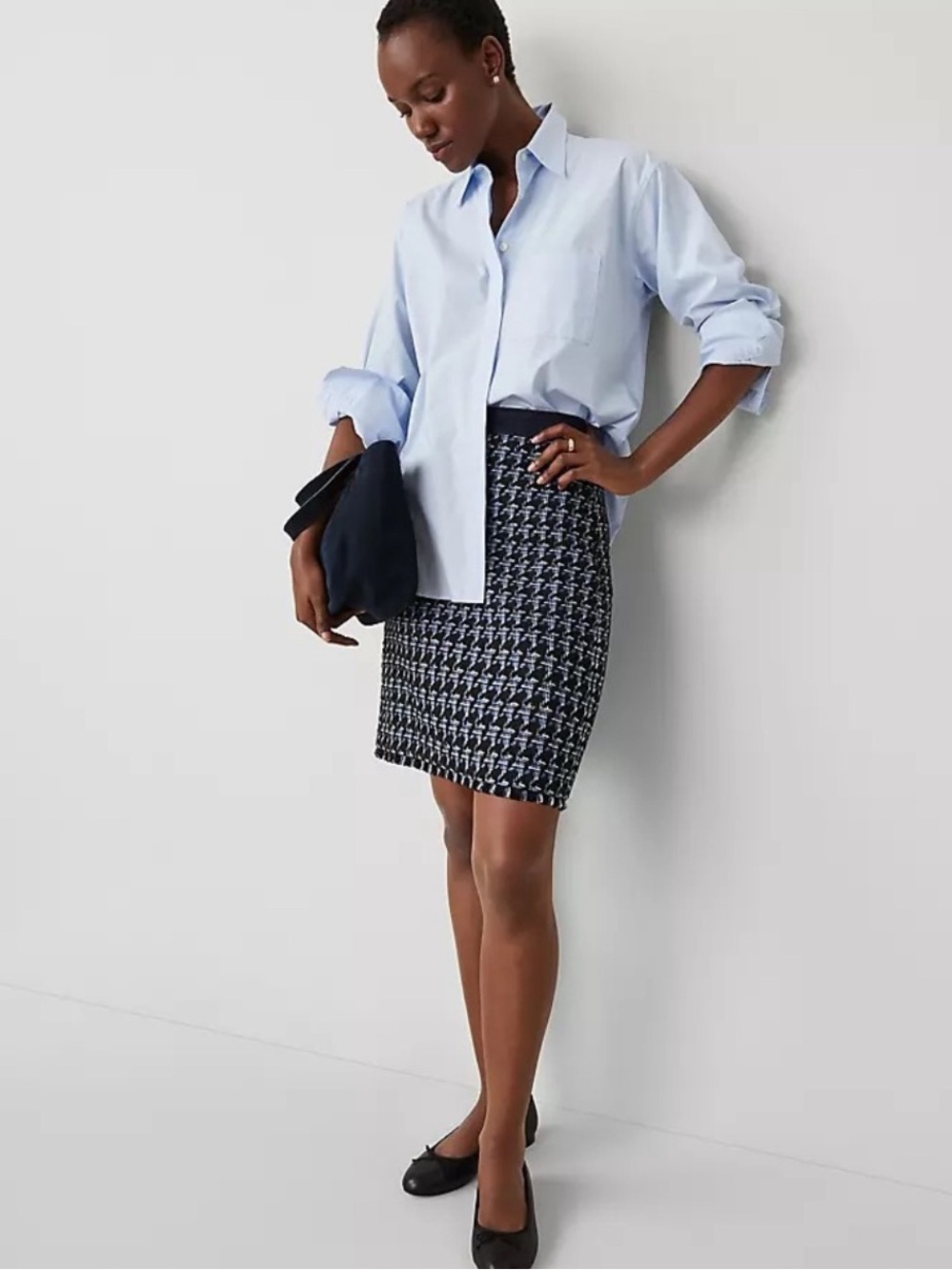 NWT Ann Taylor Houndstooth Fringe Tweed Mini Skirt